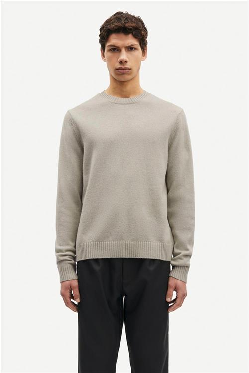 Samsøe Samsøe Sylli Crew Neck 132 Mand Abbey Stone Sweaters Str XL - hos Magasin