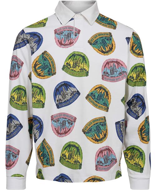 BILLIONAIRE BOYS CLUB Launch PAD Rugby Shirt Mand White Langærmede Poloer Str XL - hos Magasin