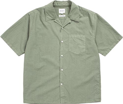 Norse Projects Carsten Tencel Mand Dried Sage Green Kortærmede Skjorter Str L - Bomuld hos Magasin