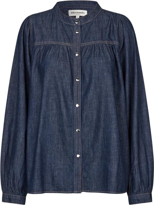 Lollys Laundry Nickyll Shirt LS Kvinde Blue Langærmede Skjorter Str XL - hos Magasin