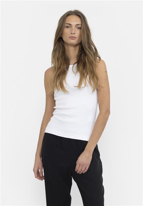 esmé studios Esblossom Racerback Rib Tank Gots Kvinde White Tanktoppe Str S - hos Magasin