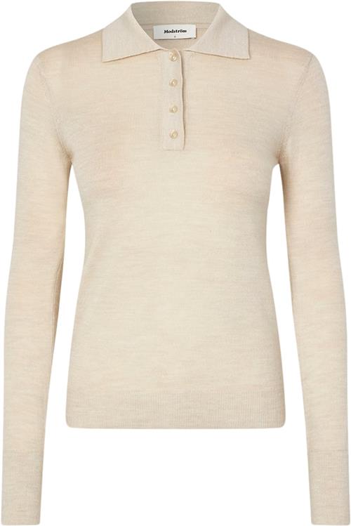 Modström Hirokimd Polo Kvinde Summer Sand Sweaters Str S - Uld hos Magasin