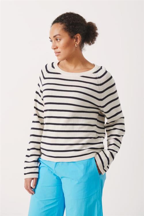 Se Part Two Nielanpw PU Kvinde Dark Navy Stripe Sweaters Regular Fit Str M - hos Magasin ved Magasin