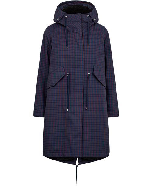 Danefæ Danesvaneke Plaid Winter Parka Kvinde Marine/black/redw Parkaer Str XS - hos Magasin