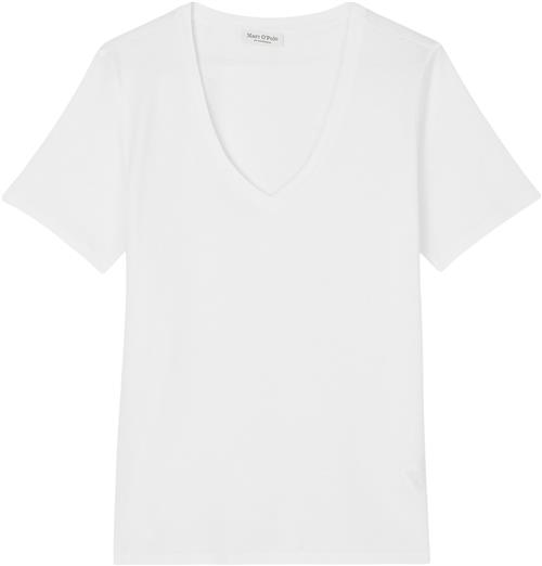 Marc O’Polo Tshirt, Short Sleeve, V-neck Kvinde White Kortærmede T-shirts Str S - hos Magasin