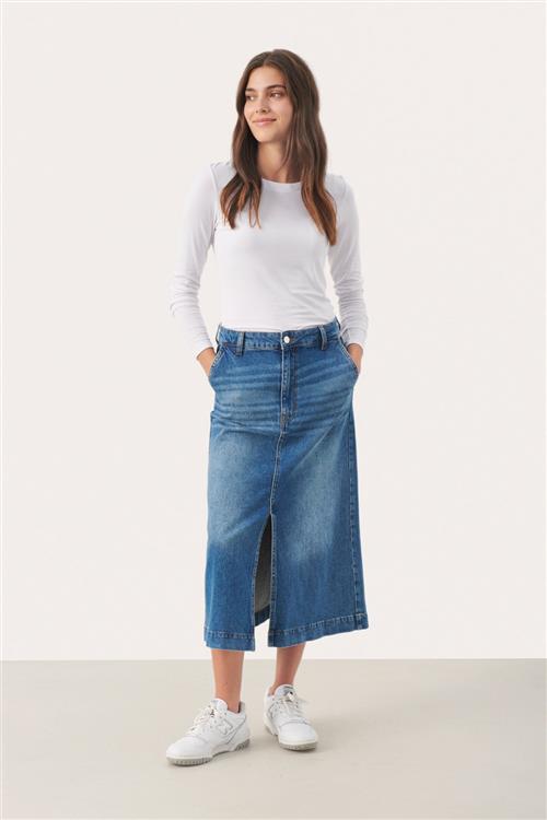 Part Two Caliapw SK Kvinde Medium Blue Denim Maxi Nederdele Str 38 - hos Magasin