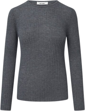 Nué Notes Magnus Crewneck Kvinde Dark Grey Melange Sweaters Str L - hos Magasin