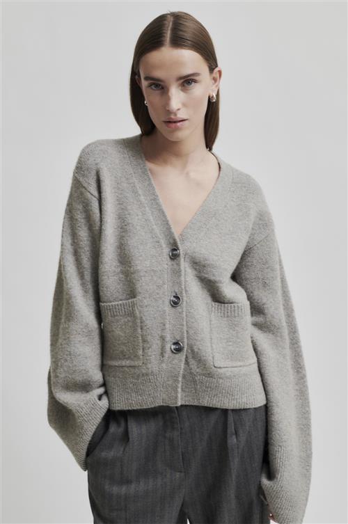 Second Female Faria Alpaca Blend Knit Cardigan Kvinde Laurel Oak Sweaters Str XS - Uld hos Magasin