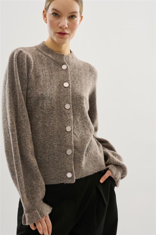 Se Karen by Simonsen Ebbiekb Cardigan Kvinde Walnut Melange Cardigans Str XS - hos Magasin ved Magasin