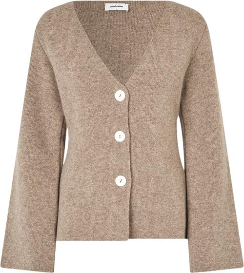 Modström Klaytonmd Cardigan Kvinde Dark Beige Mel Cardigans Str S - Uld hos Magasin