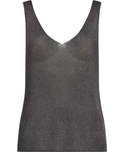 Second Female Ellia Knit Top Kvinde Charcoal Gray Tanktoppe Str L - hos Magasin