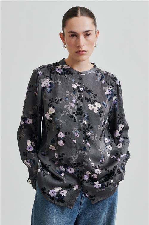 Second Female Florana Shirt Kvinde Volcanic Ash Skjorter Str S - Viskose hos Magasin