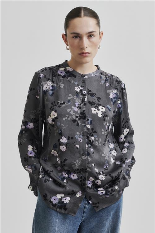 Second Female Florana Shirt Kvinde Volcanic Ash Skjorter Str M - Viskose hos Magasin