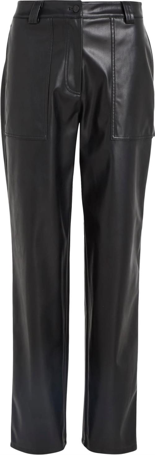 Calvin Klein High Rise Straight fit Leather Pants Kvinde Beh Læderbukser Regular Fit Str XS - Polyester hos Magasin