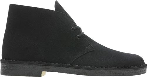 Clarks Originals Desert Boot Black Sde, G, 7 Mand Black Suede Snørestøvler Str 41 - Læder hos Magasin