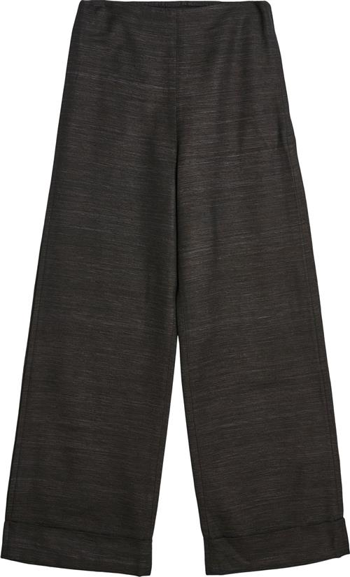 Hope Calma Trousers Kvinde Black Slub Bukser Med Brede Ben Str 36 - hos Magasin