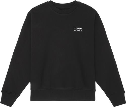 Se 7 Days Active Organic Fitted Crewneck Kvinde 001 Black Sweatshirts Str XL - hos Magasin ved Magasin