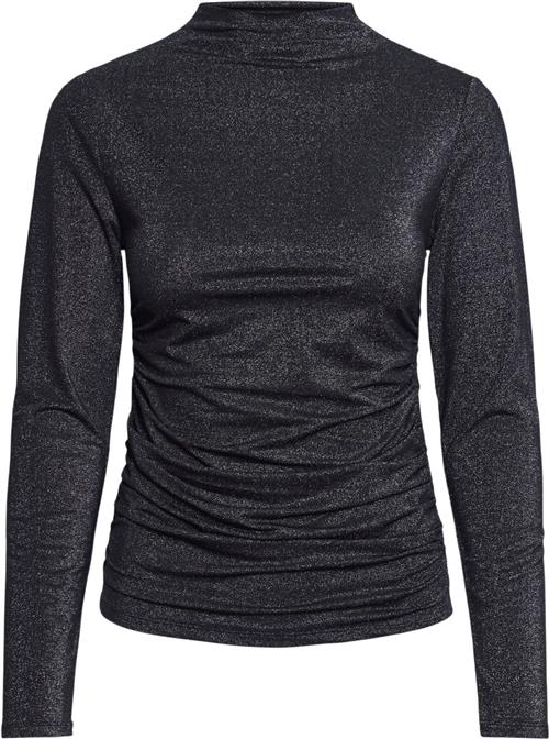 Se Pieces Pcmonica LS Glitter Ruching TOP NOO Kvinde Striber/tern Toppe Tight Fit Str XS - hos Magasin ved Magasin