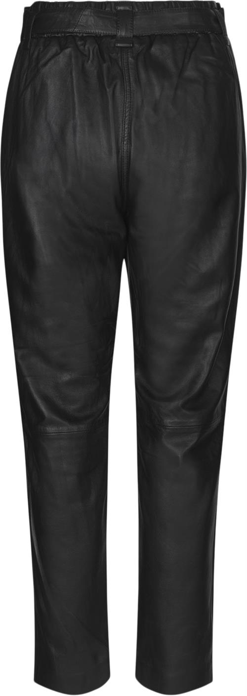 Se Second Female Indie Leather New Trousers Kvinde Black Læderbukser Str S - hos Magasin ved Magasin