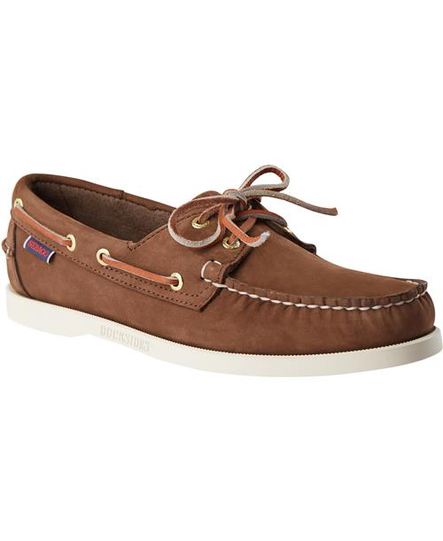 Sebago Docksides Portland Nubuck Mand Brown Sejlersko Str 42 - Læder hos Magasin