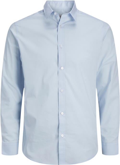 JJ-REBEL Jrebgavin Solid Shirt LS Noos Kvinde Cashmere Blue Skjorter Slim Fit Str XL - hos Magasin