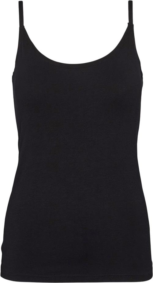 esmé studios Espenelope Singlet Top Kvinde Black Tanktoppe Slim Fit Str L - hos Magasin