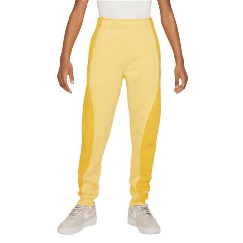 Nike French Terry Pants (big Kids Girls) Str 137-147 / M - Yellow Bukser Bomuld hos Magasin