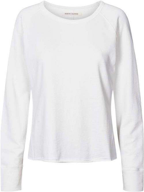 Rabens Saloner Light Stretch Long Sleeve top Nemi Kvinde Hvid Langærmede T-shirts Str L - Bomuld hos Magasin