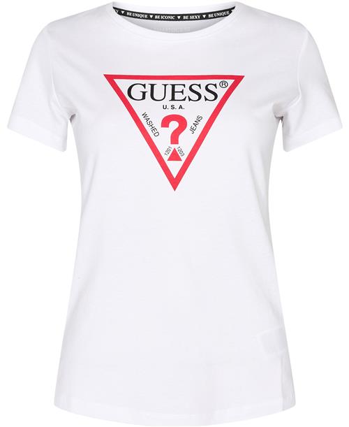 Se GUESS SS CN Original TEE Kvinde Pure White Kortærmede T-shirts Str S - Bomuld hos Magasin ved Magasin