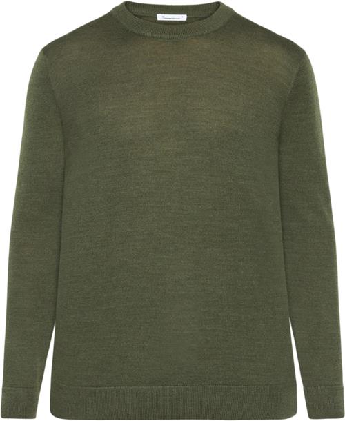 Knowledge Cotton Apparel Regular Merino Knit Crew Neck RWS Mand Grøn Sweaters Str XXL Merino - hos Magasin