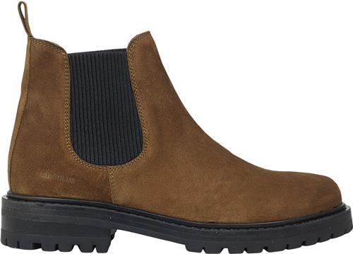 ANGULUS Støvle med Elastik Kvinde 2209/019 Mustard/sort Chelsea Boots Str 41 - hos Magasin