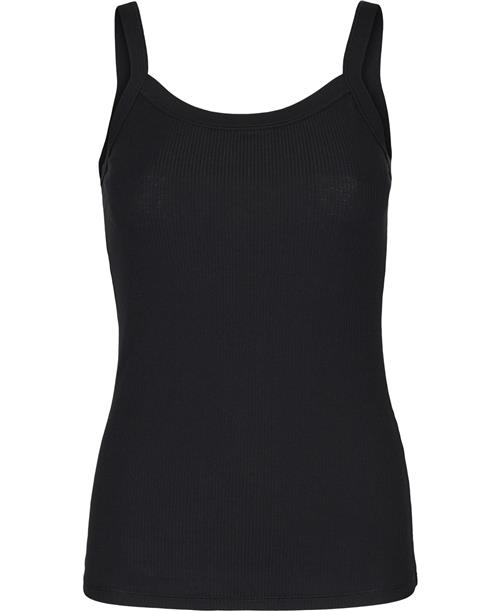 Filippa K Fine Rib Singlet Kvinde Black Tanktoppe Slim Fit Str XS - hos Magasin