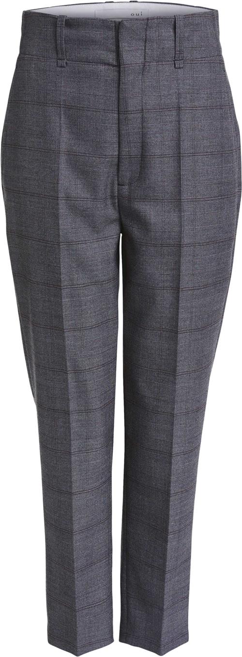 Oui Hose/pants Kvinde Grey Red Bukser Med Smalle Ben Casual Fit Str 44 - hos Magasin