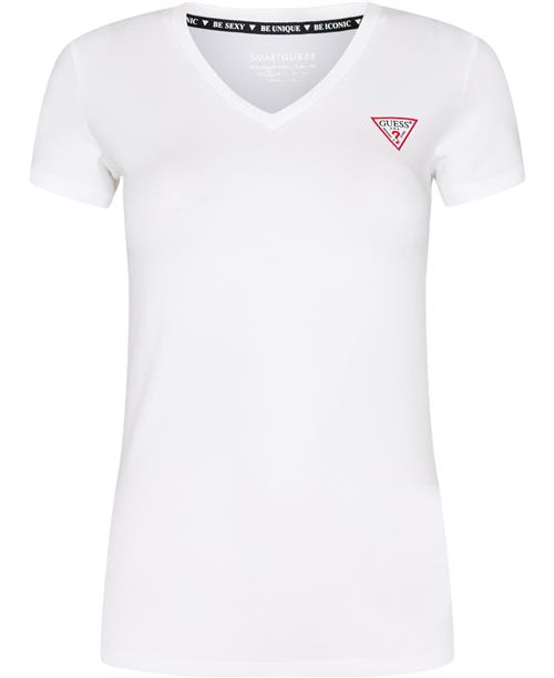 Se GUESS SS VN Mini Triangle TEE Kvinde Pure White Kortærmede T-shirts Str XS - hos Magasin ved Magasin