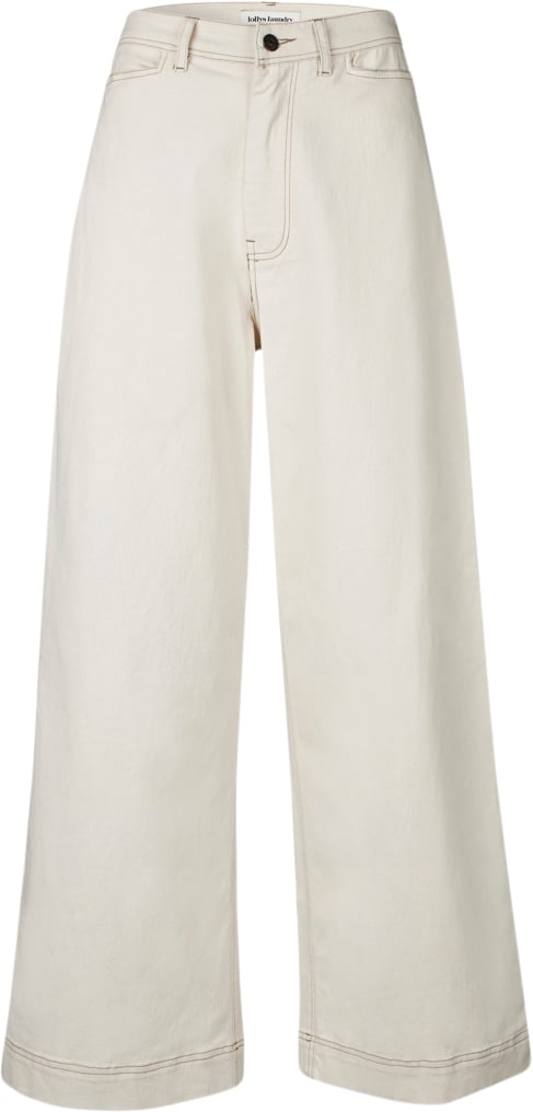 Lollys Laundry Floridall Pants Kvinde Creme Bukser Med Brede Ben Str XS - Lycra hos Magasin