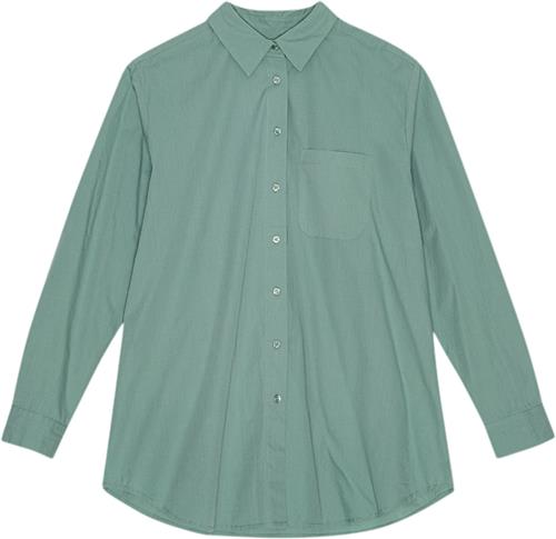 Moshi Moshi Mind Gaia Shirt Poplin Kvinde Aqua Green Langærmede Skjorter Str S - hos Magasin