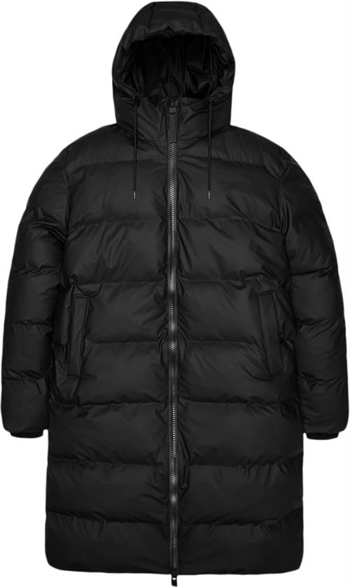 Rains Alta Long Puffer Jacket W3t4 Kvinde Black Regnjakker Str XXL - hos Magasin