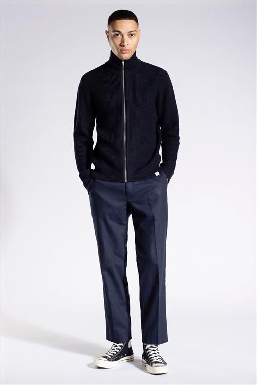 Norse Projects Hagen Cotton Wool Jacket Mand Blå Cardigans Str L - Bomuld hos Magasin