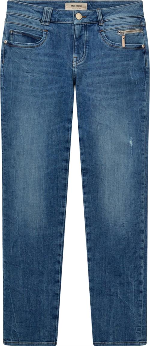 Se Mos Mosh Mmcarla Naomi Group Jeans Kvinde Blue Straight Jeans Str 27/Regular - hos Magasin ved Magasin