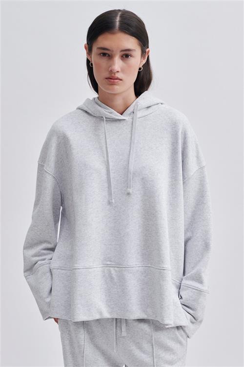 Se Second Female Abadell Sweat Hoodie Kvinde Light Grey Melange Hættetrøjer Str XS - hos Magasin ved Magasin