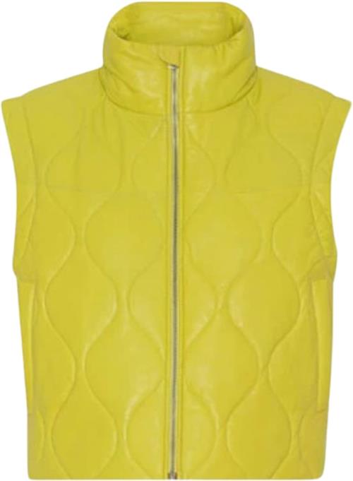 MDK Edinburgh Everyday 100 Leather Quilted Vest Kvinde Sulphur Spring Veste Str 38 - Læder hos Magasin