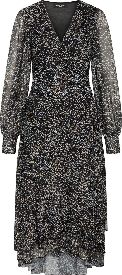 Bruuns Bazaar Phloxbbnora Dress Kvinde Dark Aop Midi Kjoler Str 38 - Polyester hos Magasin