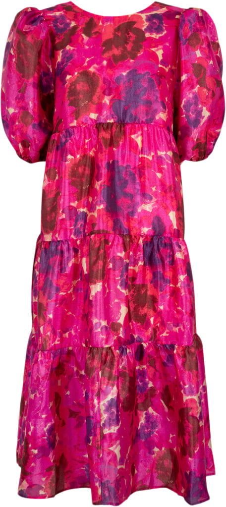 Cras Lilicras Dress Kvinde Pink Garden Midi Kjoler Loose Fit Str 40 - Polyester hos Magasin