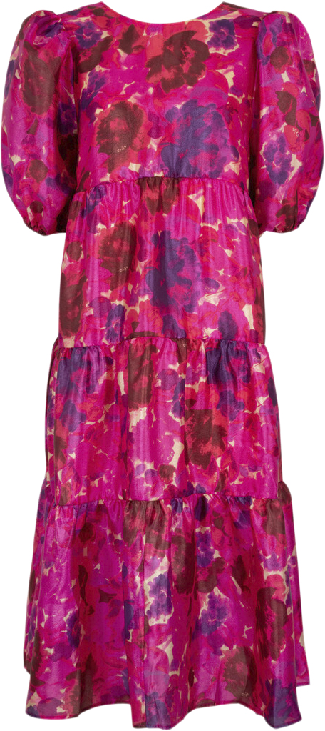 Cras Lilicras Dress Kvinde Pink Garden Midi Kjoler Loose Fit Str 38 - Polyester hos Magasin