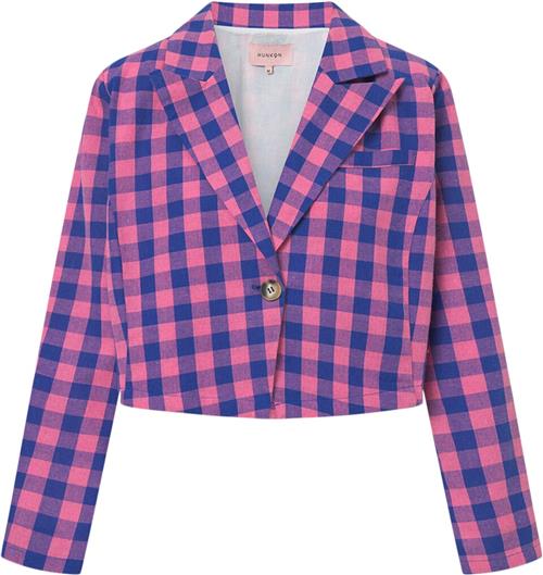 HUNKØN Pamela Jacket Kvinde Pink Checked Blazere Str S - hos Magasin