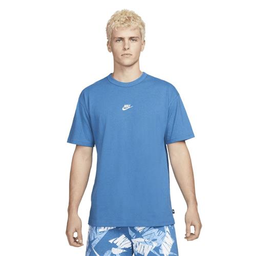 Nike Sportswear Premium Essentials Tshirt Mand Dk Marina Blue/light Bone Kortærmede T-shirts Str S - Bomuld hos Magasin