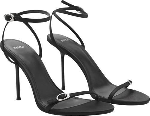 Se MANGO Heeled Sandal With Buckle Detail Kvinde Black Højhælede Sandaler Str 40 - hos Magasin ved Magasin