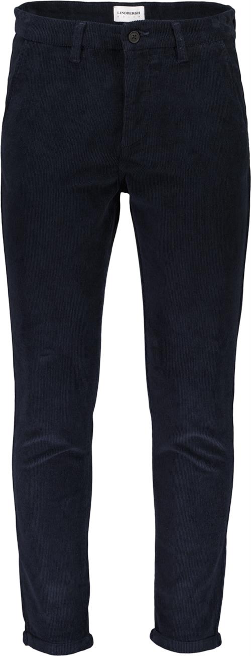 Se Lindbergh Cropped Corduroy Pants Mand Blå Chinos Str XL - hos Magasin ved Magasin