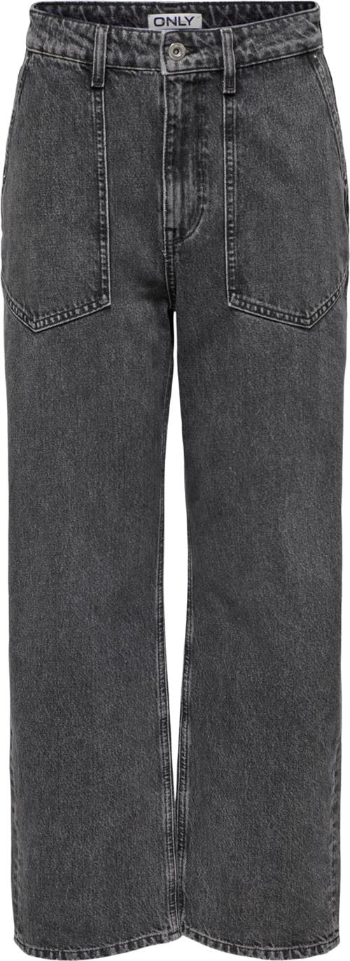 Se ONLY Onlcarrie HW STR TAP Work ANK DNM C Kvinde Grey Denim Boyfriend Jeans Str "30/""32" - hos Magasin ved Magasin