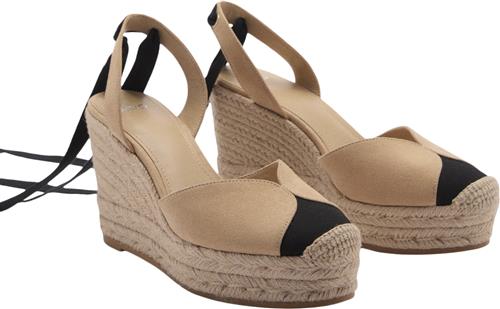 MANGO Laceup Espadrilles Kvinde Lt-pastel Pink Kilehæle Str 40 - hos Magasin